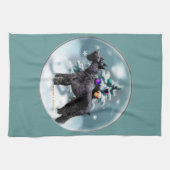 ジャイアント・シュナウザー クリスマス キッチンタオル (横)