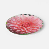 ジャイアント·ピンク·ダーリアとのウェルカム春 ペーパープレート (アングル)