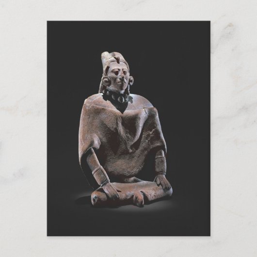 ジャイナ島のマヤ座っている王の姿 ポストカード (正面)
