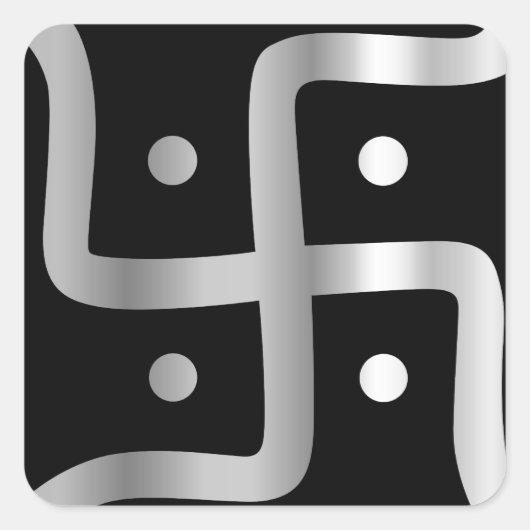 ジャイナ教のスワスティカのシンボル スクエアシール (正面)