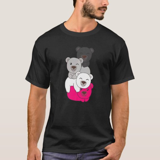 ジャイネフィリア国旗の杭プライドLgbtqクマかわいいジャイネフィ Tシャツ (正面)