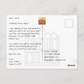 ジャイプールインドのジャルマハルウォーターパレス ポストカード (裏面)