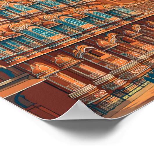 ジャイプールインドイラストレーショントラベルアートヴィンテージ ポスター (角)