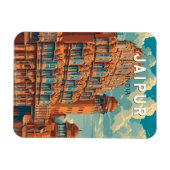 ジャイプールインドイラストレーショントラベルアートヴィンテージ マグネット (横)