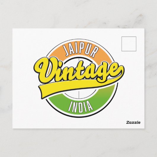 ジャイプールヴィンテージスタイルロゴポスター手帳 ポストカード (裏面)