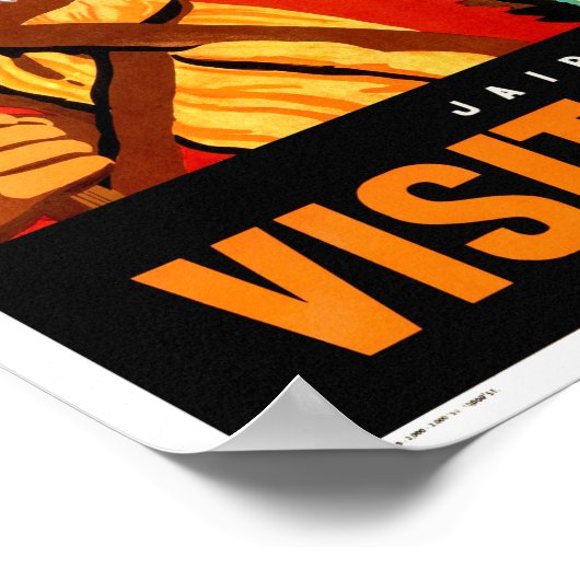 ジャイプール訪問インドヴィンテージ旅行ポスター復元 ポスター (角)