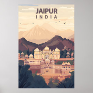 ジャイプール インド 旅行 ピンクシティ ハワ・マハル ポスター
