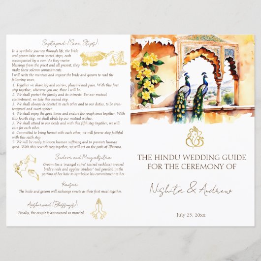 ジャイプール・ピーコック結婚インディアンの儀式プログラム (正面)