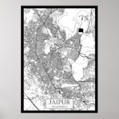 ジャイプール・ラージャスターン地図 ポスター (正面)