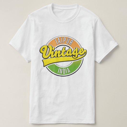 ジャイプール・ヴィンテージ風ロゴ Tシャツ (デザイン正面)