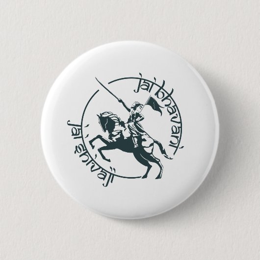 ジャイ・バヴァニJai Shivajiインド王ヒンドゥー教の女神 缶バッジ (正面)