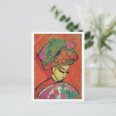 ジャウェンスキー若い女の子と花の帽子ファインアート ポストカード (スタンド正面)