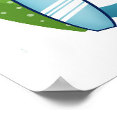 ジャウソメおもしろいシャークサーフボードビーチキッズ ポスター (角)