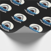 ジャウソメおもしろいシャーク歯プンダークBG ラッピングペーパー (角)