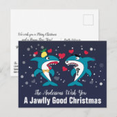 ジャウリー・グッド・クリスマス・シャークス パーソナライズ シーズンポストカード (正面/裏面)