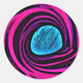 ジャウルクラシックプールデザイン付き丸シール。 ラウンドシール (正面)