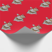 ジャウンティサンタハット金魚クリスマスラッピング紙