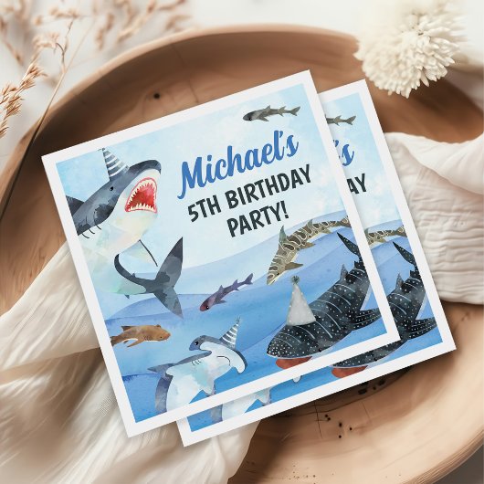 ジャオソームシャークザシーズン誕生日 スタンダードカクテルナプキン