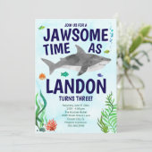 ジャオソームシャーク誕生日招待状 – 海中下 招待状 (スタンド正面)