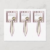 ジャカナの女の子ジャングル動物園の動物を選ぶ3カップケーキ インビテーションポストカード (正面)