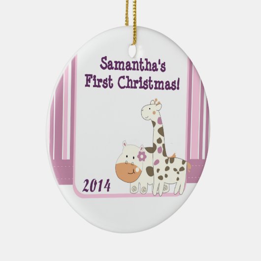 ジャカナジャングルキラフパーソナライズされたネームオーナメント セラミックオーナメント (右)