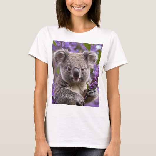 ジャカランダの木のコアラ Tシャツ (正面)