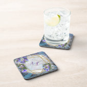 ジャカランダの花とユリの花束コースター コースター (右側)