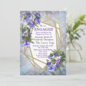 ジャカランダの花とユリの花束パーティー 招待状 (スタンド正面)