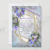 ジャカランダの花とユリの花束パーティー 招待状 (正面)