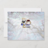 ジャカランダの花とユリの花束 テーマ 招待状 (裏面)