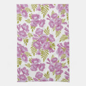 ジャカランダの花。フローラデザインハンドタオル キッチンタオル (縦)