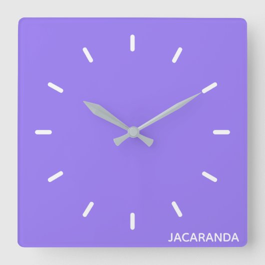 ジャカランダパープルカラー名 スクエア壁時計 (正面)