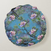 ジャカランダ春開花繰り返しパターン ラウンドクッション (裏面)