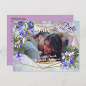 ジャカランダ開花&リリーブーケ日程を保存 案内ポストカード (正面/裏面)