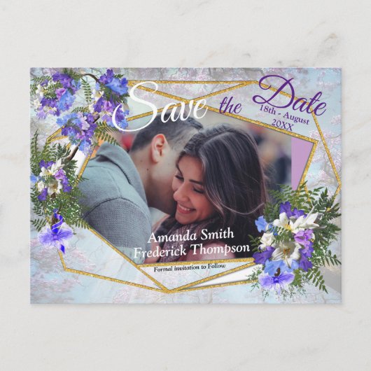 ジャカランダ開花&リリーブーケ日程を保存 案内ポストカード (正面)