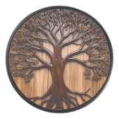 ジャカランダ・ツリー木彫り アイスホッケーパック (正面)