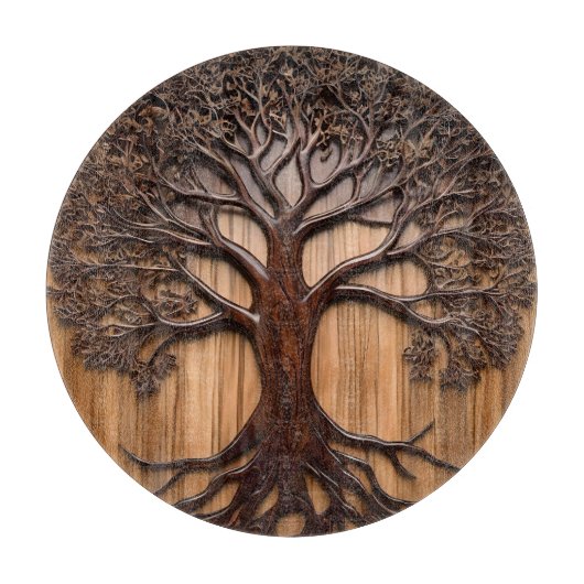 ジャカランダ・ツリー木彫り カッティングボード (正面)