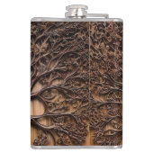 ジャカランダ・ツリー木彫り フラスク (裏面)