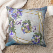 ジャカランダ&ホワイトリリーブーケ クッション (ブランケット)