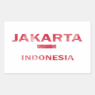 ジャカルタインドネシアのデザイン 長方形シール