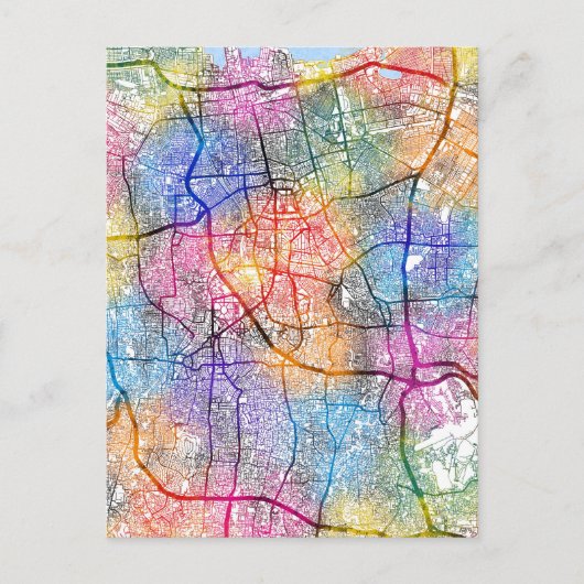 ジャカルタインドネシアの地図 ポストカード (正面)