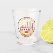 ジャカルタインドネシアシティスカイラインエンブレム ショットグラス (正面)