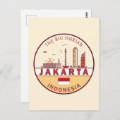 ジャカルタインドネシアシティスカイラインエンブレム ポストカード (正面/裏面)