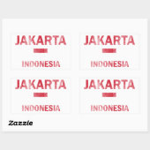 ジャカルタインドネシアデザイン 長方形シール (シート)