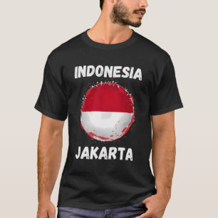 ジャカルタインドネシアヴィンテージインドネシア国旗の土産 Tシャツ