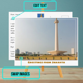 ジャカルタインドネシア国立記念碑モダン付 ポストカード