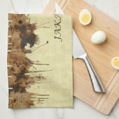 ジャカルタインドネシア都市景観 キッチンタオル (四つ折り)