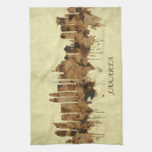 ジャカルタインドネシア都市景観 キッチンタオル (縦)