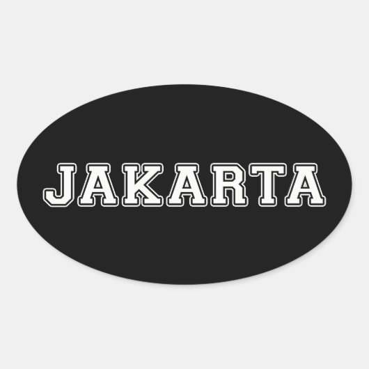ジャカルタインドネシア 楕円形シール (正面)