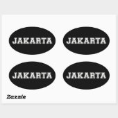 ジャカルタインドネシア 楕円形シール (シート)